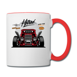Hot Rod - Front View - Contrast Coffee Mug - white/red