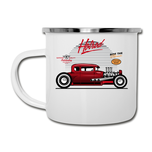 Hot Rod - Side View - Camper Mug - white