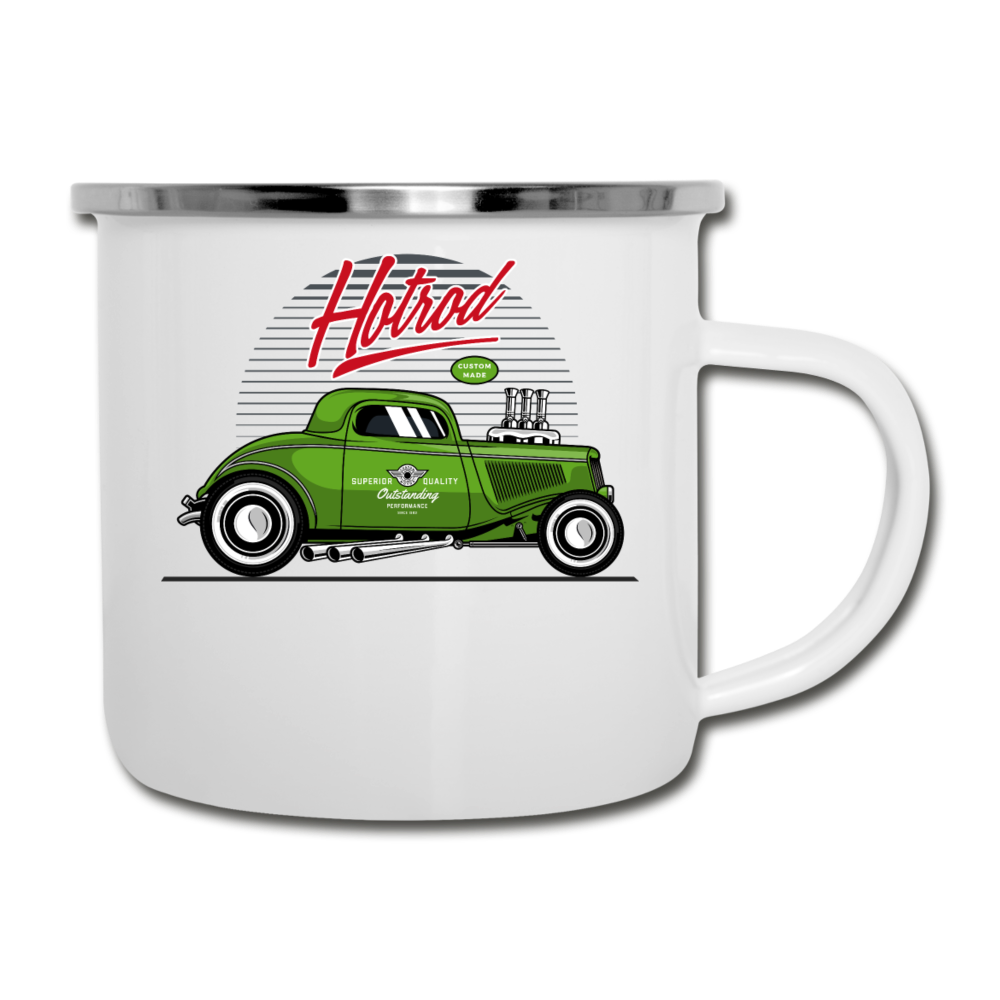 Hot Rod - Green - Camper Mug - white