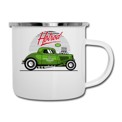 Hot Rod - Green - Camper Mug - white