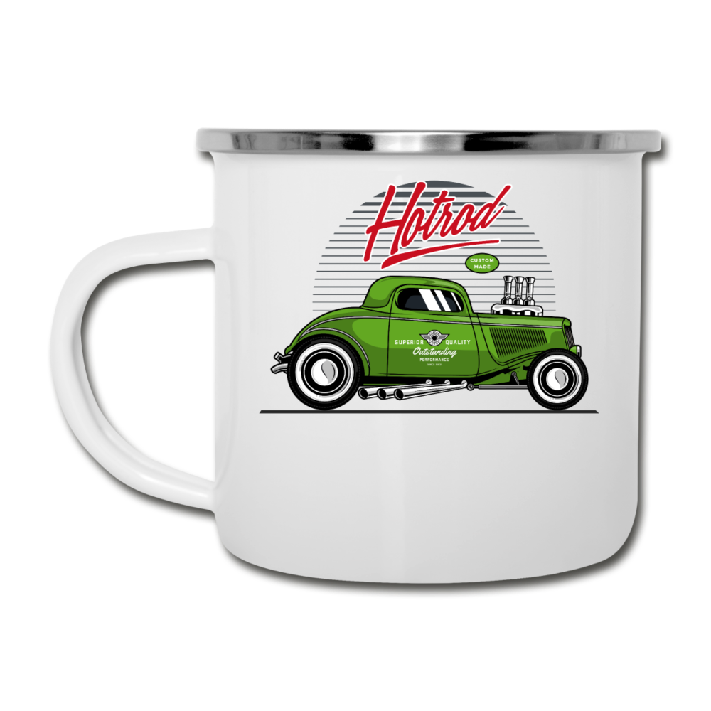 Hot Rod - Green - Camper Mug - white