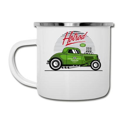 Hot Rod - Green - Camper Mug - white