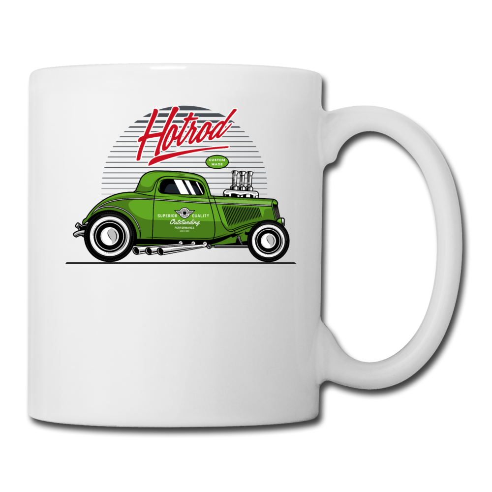 Hot Rod - Green - Coffee/Tea Mug - white