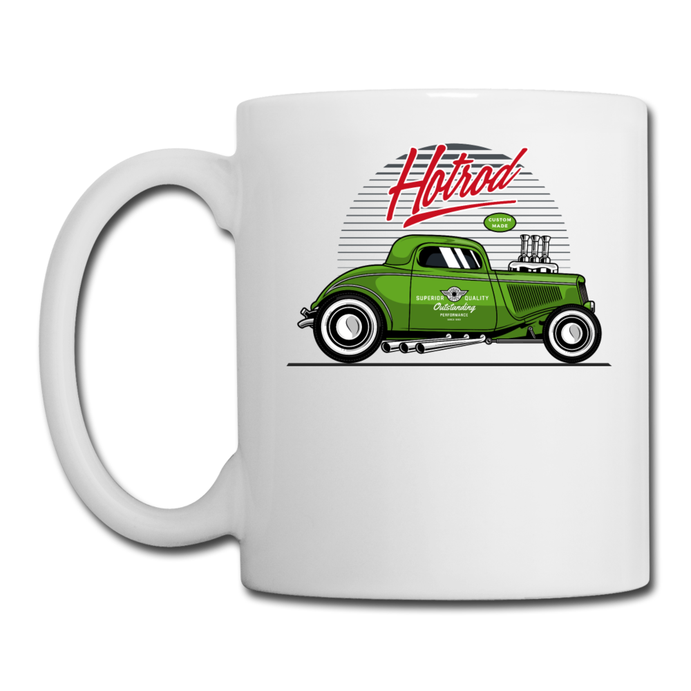 Hot Rod - Green - Coffee/Tea Mug - white