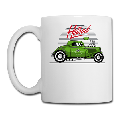 Hot Rod - Green - Coffee/Tea Mug - white