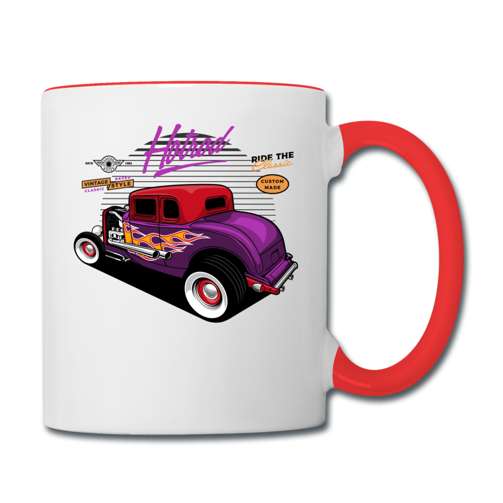 Hot Rod - Purple - Contrast Coffee Mug - white/red