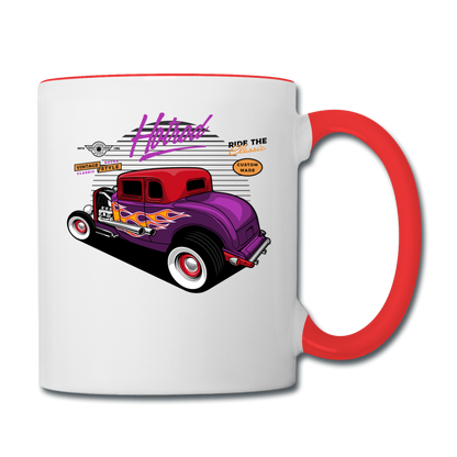 Hot Rod - Purple - Contrast Coffee Mug - white/red