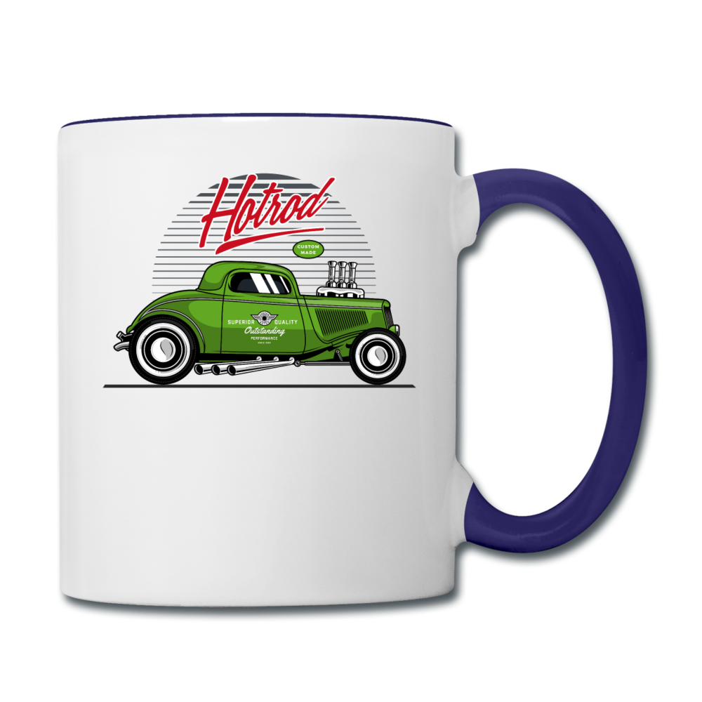 Hot Rod - Green - Contrast Coffee Mug - white/cobalt blue