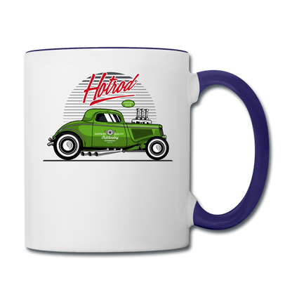 Hot Rod - Green - Contrast Coffee Mug - white/cobalt blue