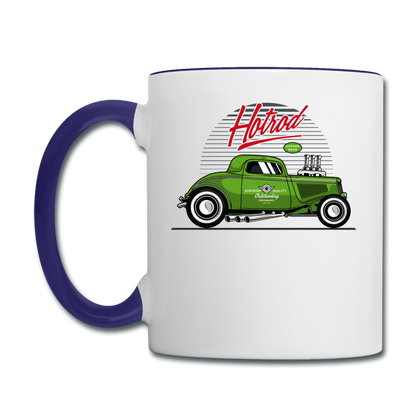 Hot Rod - Green - Contrast Coffee Mug - white/cobalt blue