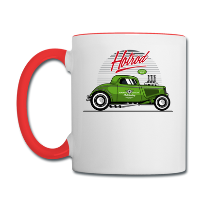 Hot Rod - Green - Contrast Coffee Mug - white/red