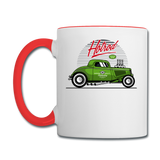 Hot Rod - Green - Contrast Coffee Mug - white/red
