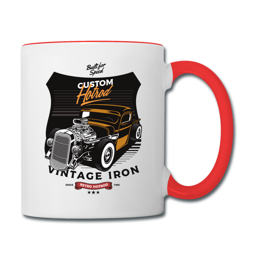 Hot Rod - Vintage Iron - Contrast Coffee Mug - white/red