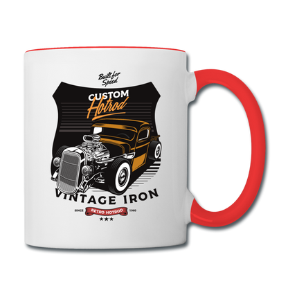 Hot Rod - Vintage Iron - Contrast Coffee Mug - white/red