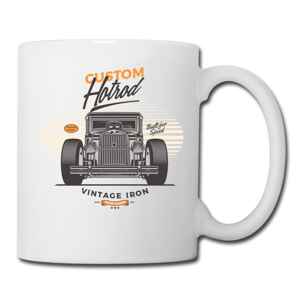 Hot Rod - Vintage Iron - Front View - Coffee/Tea Mug - white