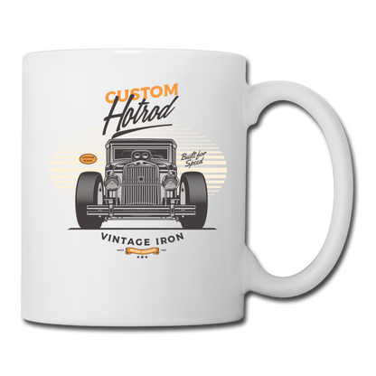 Hot Rod - Vintage Iron - Front View - Coffee/Tea Mug - white