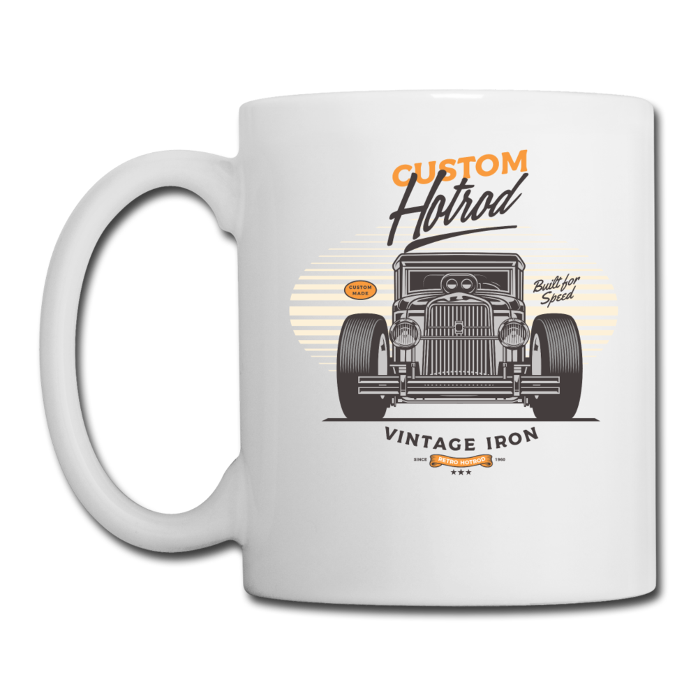 Hot Rod - Vintage Iron - Front View - Coffee/Tea Mug - white