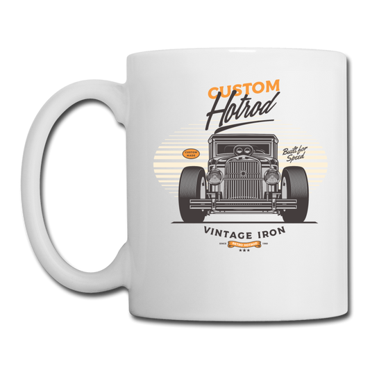 Hot Rod - Vintage Iron - Front View - Coffee/Tea Mug - white