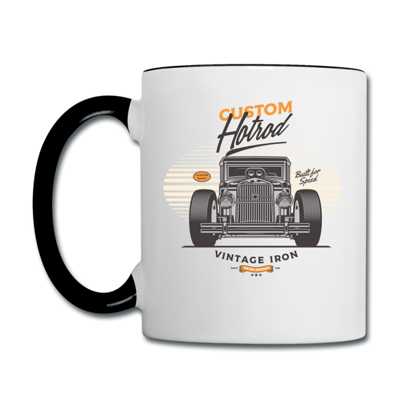 Hot Rod - Vintage Iron - Front View - Contrast Coffee Mug - white/black