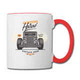 Hot Rod - Vintage Iron - Front View - Contrast Coffee Mug - white/red
