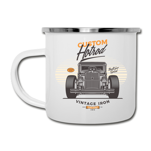 Hot Rod - Vintage Iron - Front View - Camper Mug - white