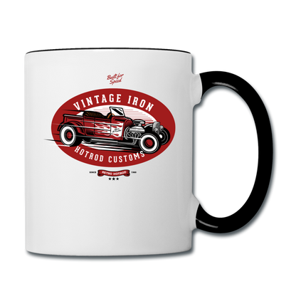 Hot Rod - Vintage Iron - Red - Contrast Coffee Mug - white/black