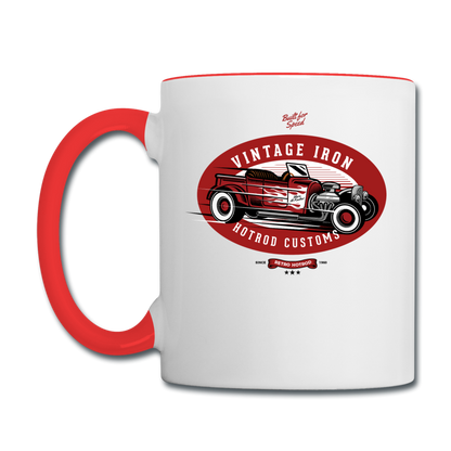 Hot Rod - Vintage Iron - Red - Contrast Coffee Mug - white/red