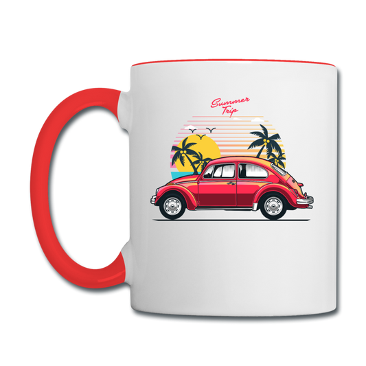 Summer Trip - VW - Contrast Coffee Mug - white/red