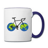 Bike - Earth - Contrast Coffee Mug - white/cobalt blue