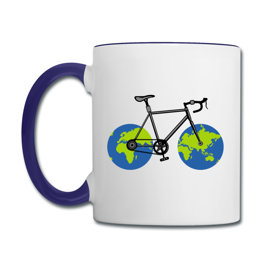 Bike - Earth - Contrast Coffee Mug - white/cobalt blue