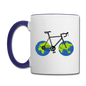 Bike - Earth - Contrast Coffee Mug - white/cobalt blue