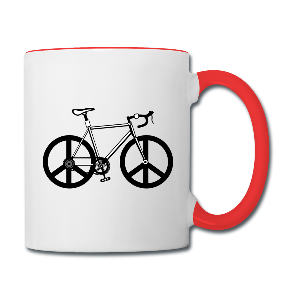 Bike - Peace - Contrast Coffee Mug - white/red