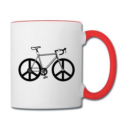 Bike - Peace - Contrast Coffee Mug - white/red