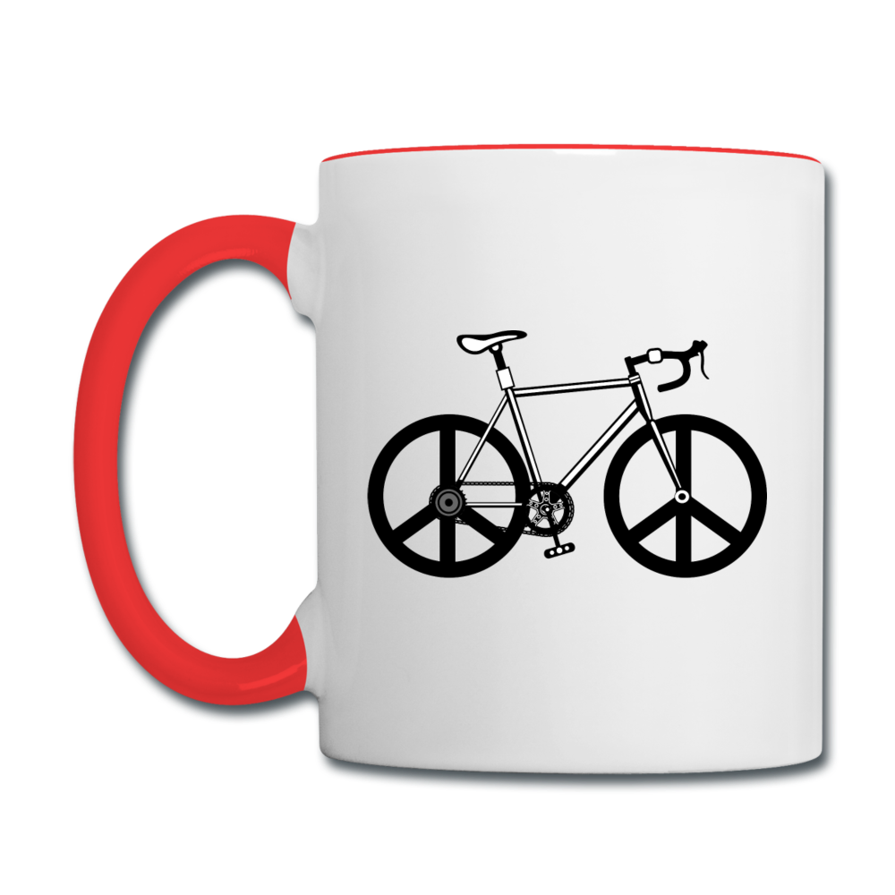 Bike - Peace - Contrast Coffee Mug - white/red