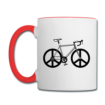 Bike - Peace - Contrast Coffee Mug - white/red