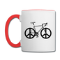 Bike - Peace - Contrast Coffee Mug - white/red