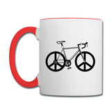 Bike - Peace - Contrast Coffee Mug - white/red