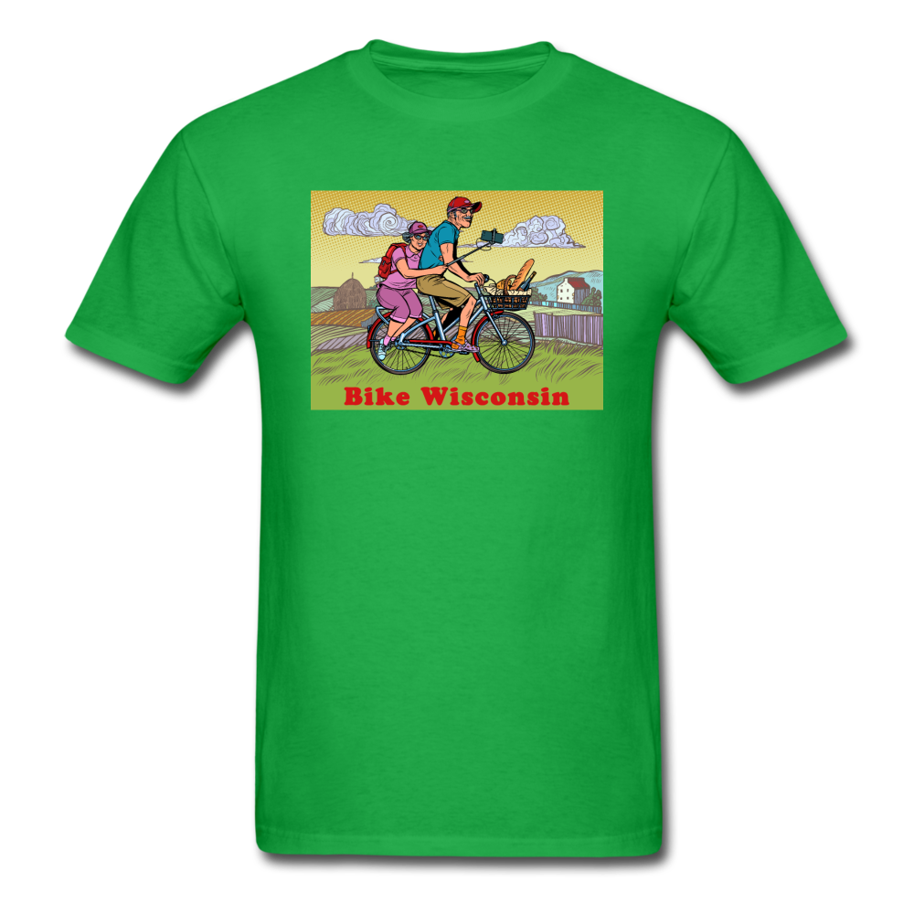 Bike Wisconsin - Couple - Unisex Classic T-Shirt - bright green