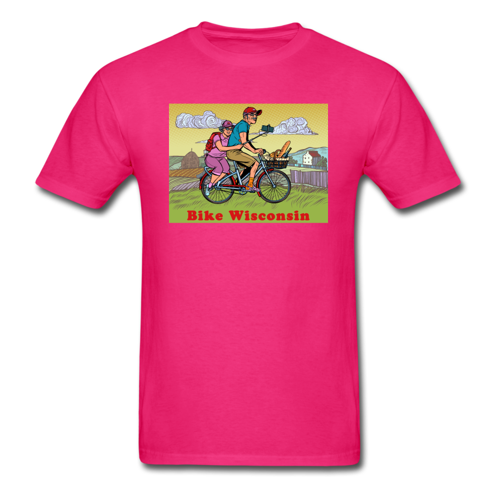 Bike Wisconsin - Couple - Unisex Classic T-Shirt - fuchsia