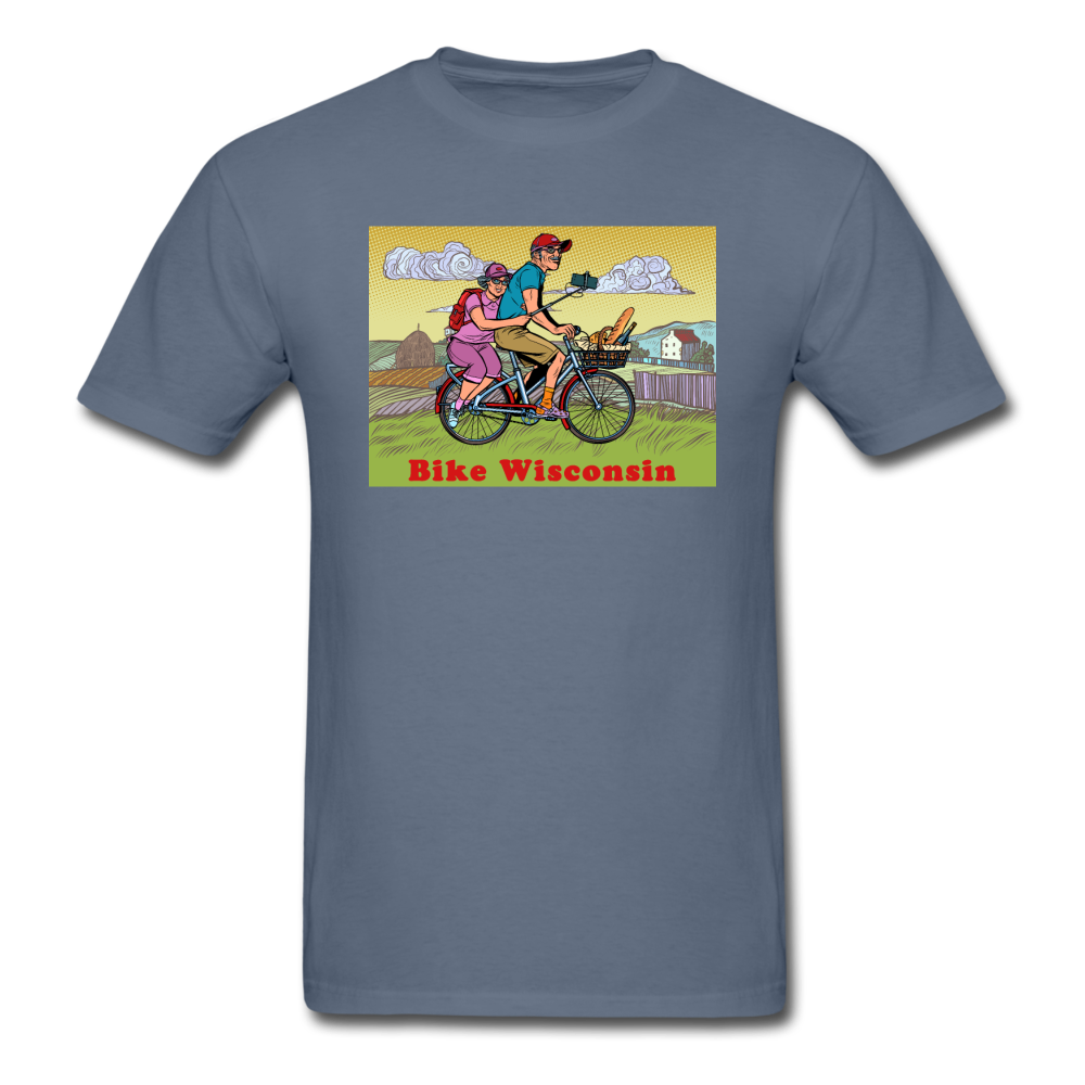 Bike Wisconsin - Couple - Unisex Classic T-Shirt - denim