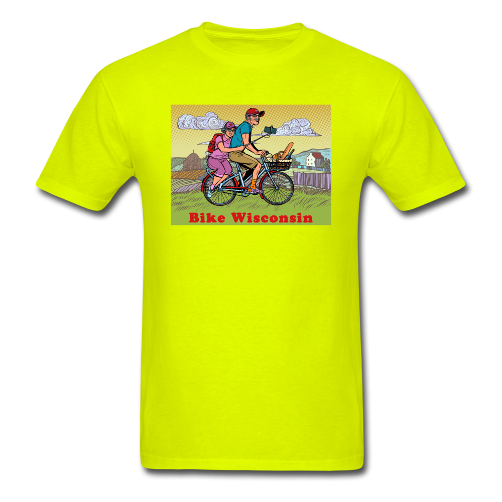 Bike Wisconsin - Couple - Unisex Classic T-Shirt - safety green