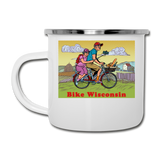 Bike Wisconsin - Couple - Camper Mug - white