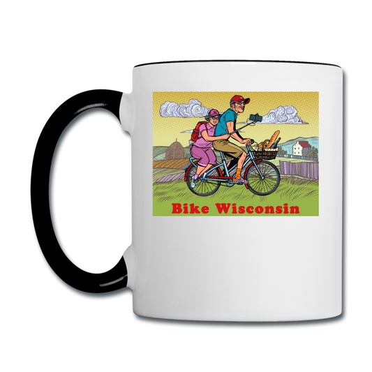 Bike Wisconsin - Couple - Contrast Coffee Mug - white/black