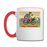 Bike Wisconsin - Couple - Contrast Coffee Mug - white/red