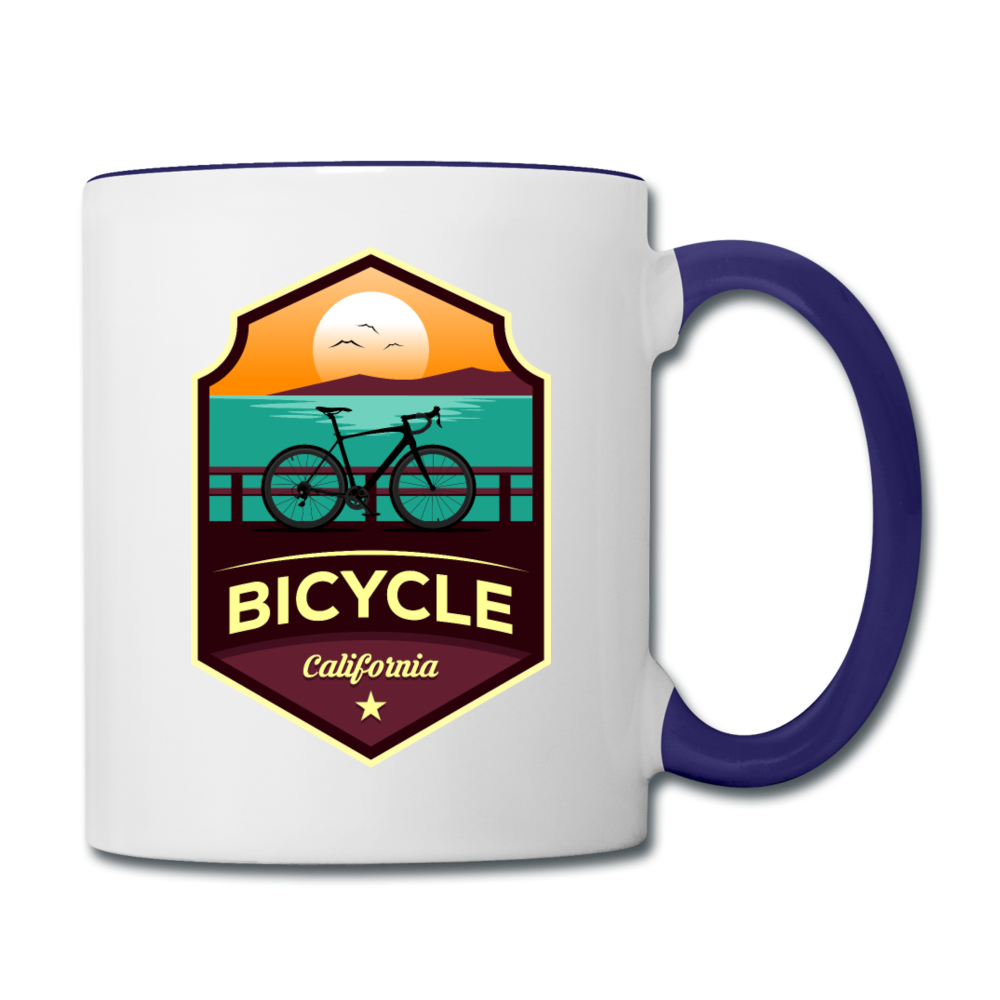 Bicycle California - Contrast Coffee Mug - white/cobalt blue