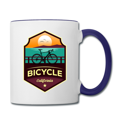 Bicycle California - Contrast Coffee Mug - white/cobalt blue