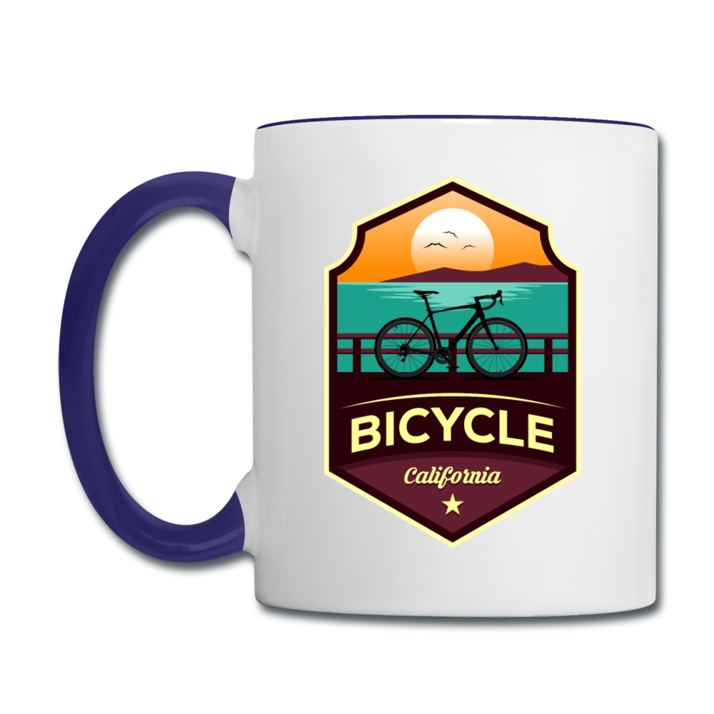 Bicycle California - Contrast Coffee Mug - white/cobalt blue