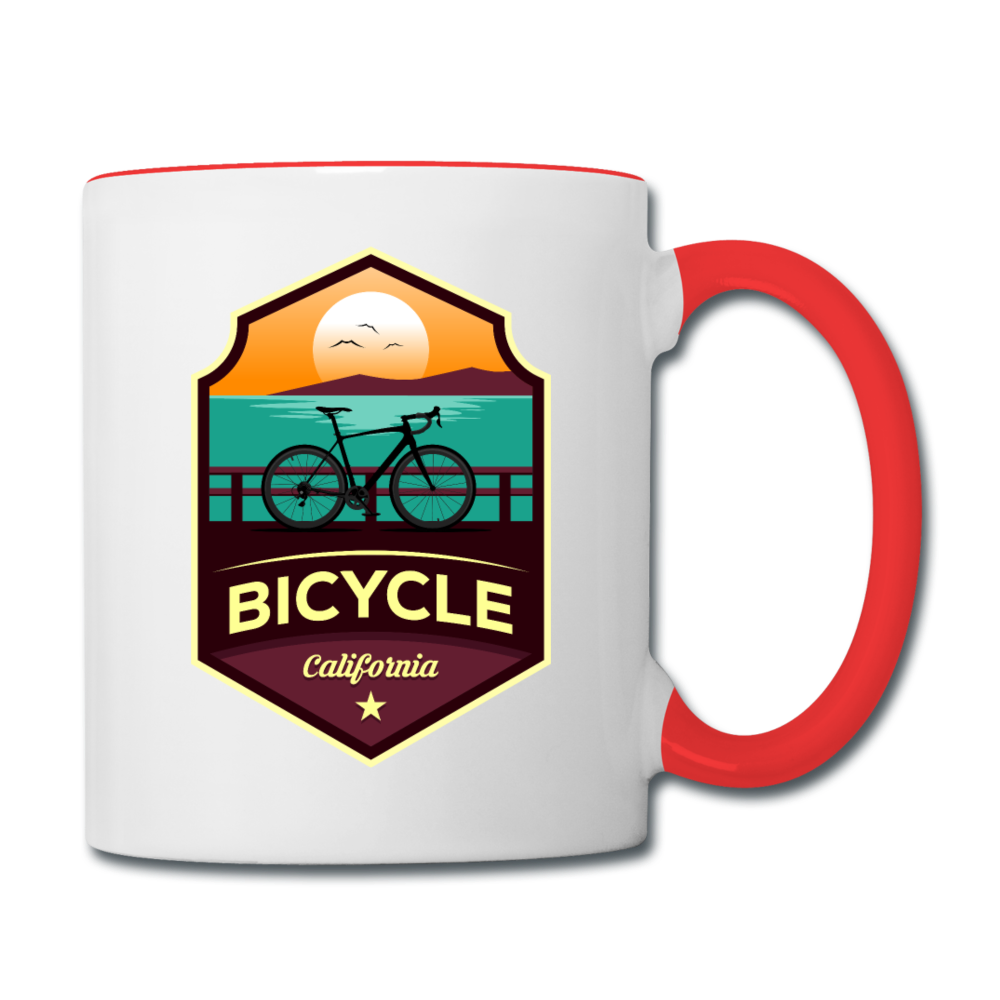 Bicycle California - Contrast Coffee Mug - white/red