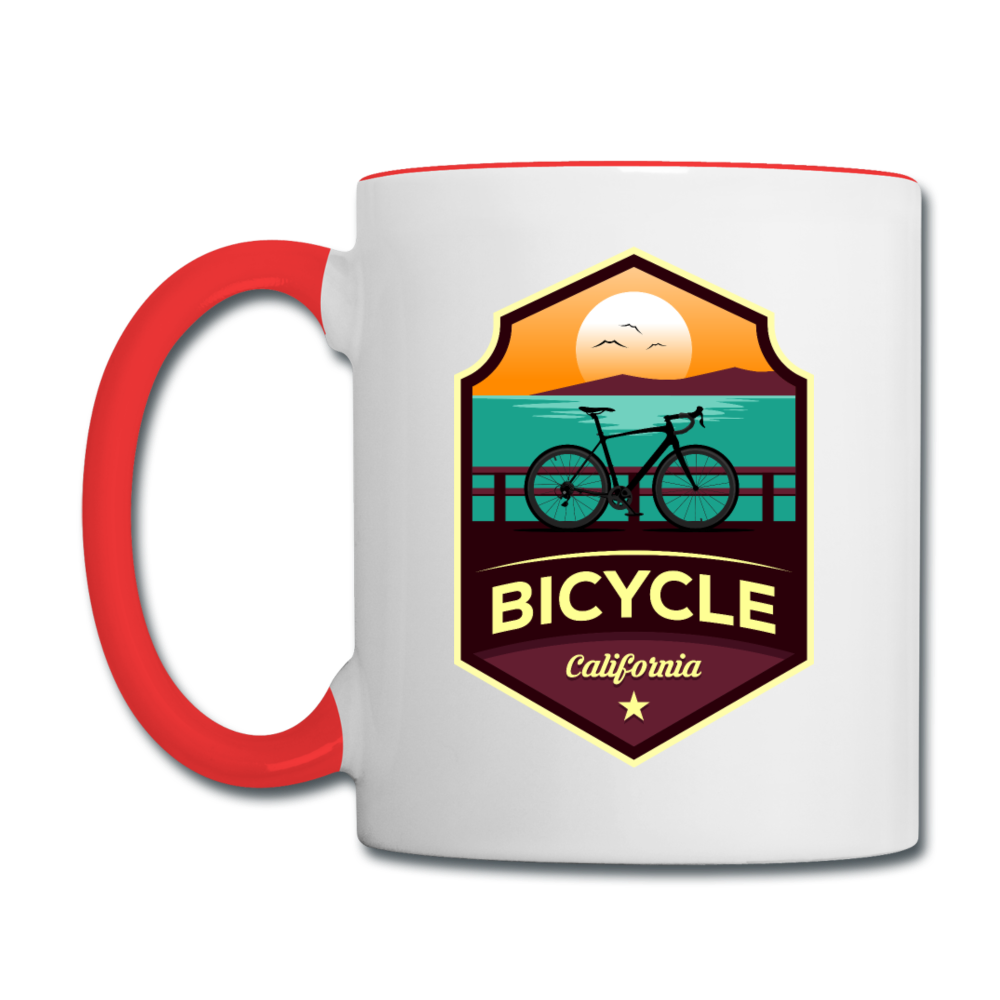 Bicycle California - Contrast Coffee Mug - white/red