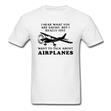 Talk About Airplanes - Black - Unisex Classic T-Shirt - white